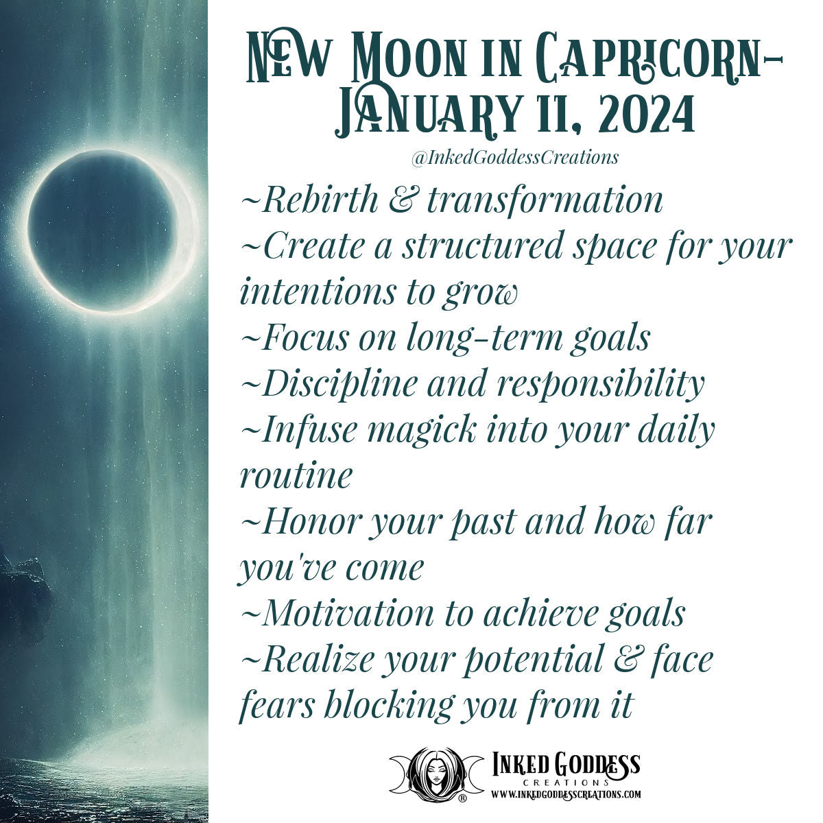 New Moon in Capricorn- January 11, 2024 – Inked Goddess Creations