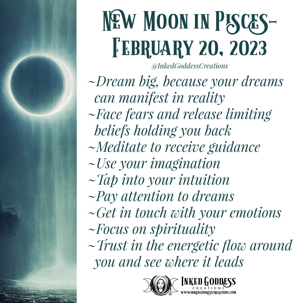 New Moon in Pisces- February 20, 2023 – Inked Goddess Creations