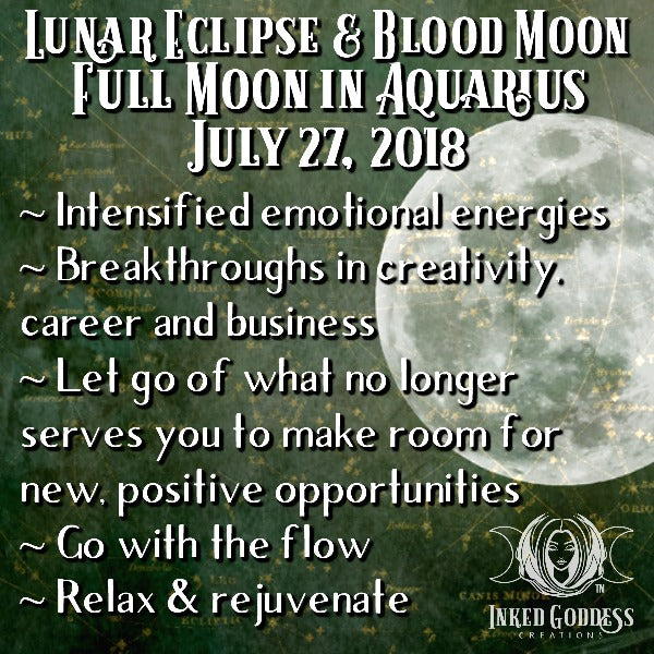 Full Moon in Aquarius + Lunar Eclipse AND Blood Moon- July 27, 2018 ...