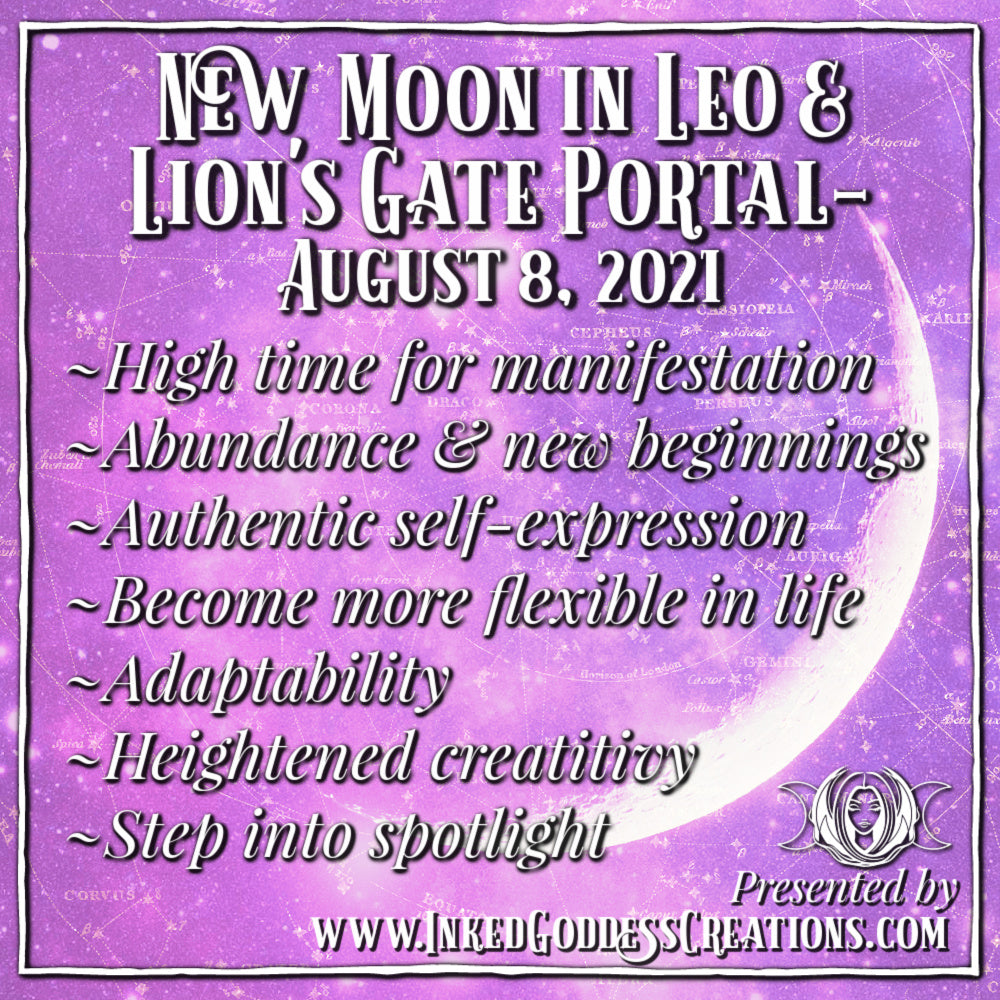 New Moon in Leo & Lion's Gate Portal- August 8, 2021 – Inked Goddess ...