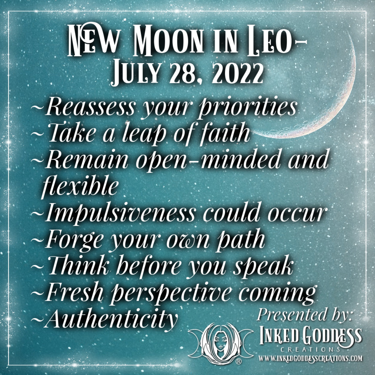 New Moon in Leo- July 28, 2022 – Inked Goddess Creations
