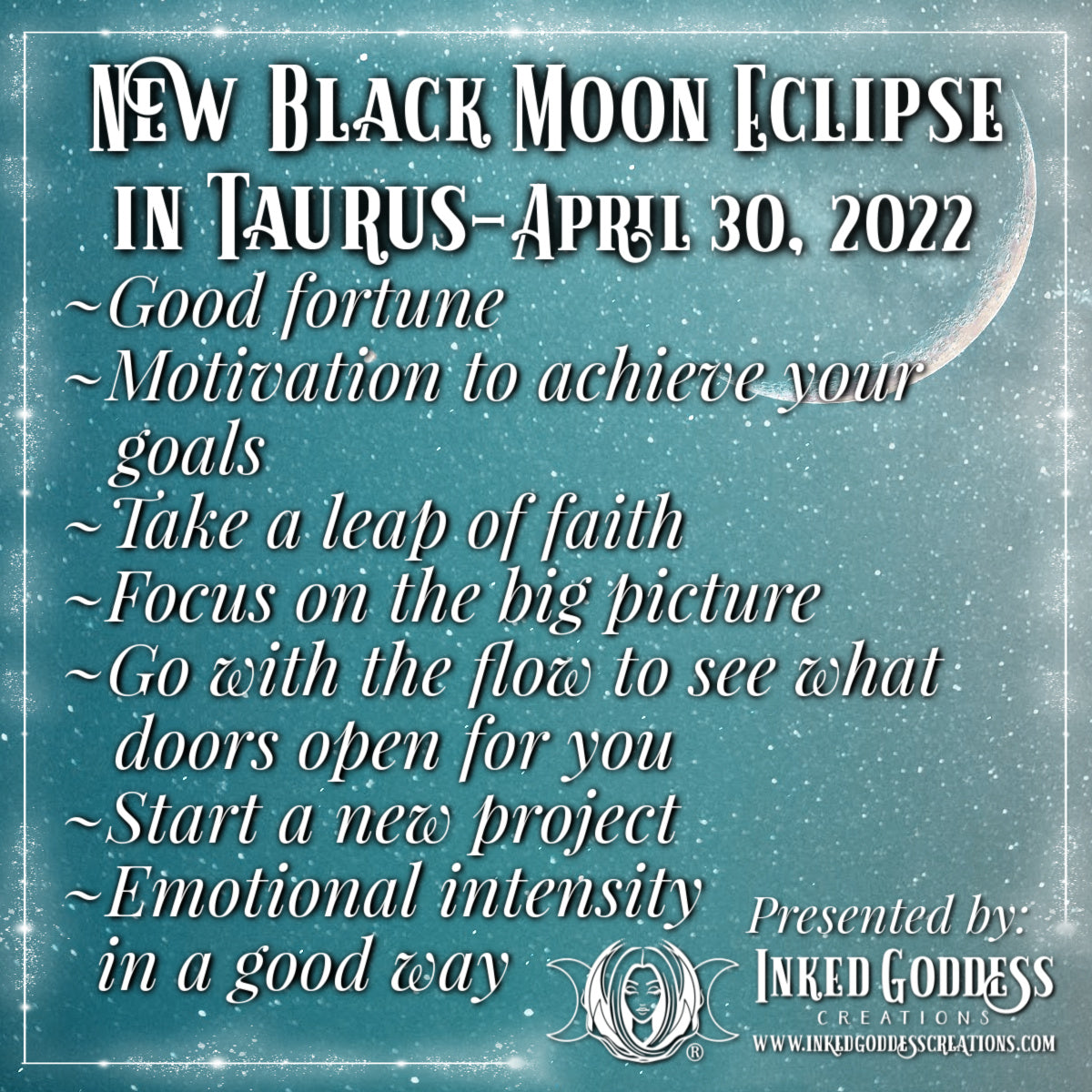 New Black Moon Eclipse in Taurus- April 30, 2022 – Inked Goddess Creations