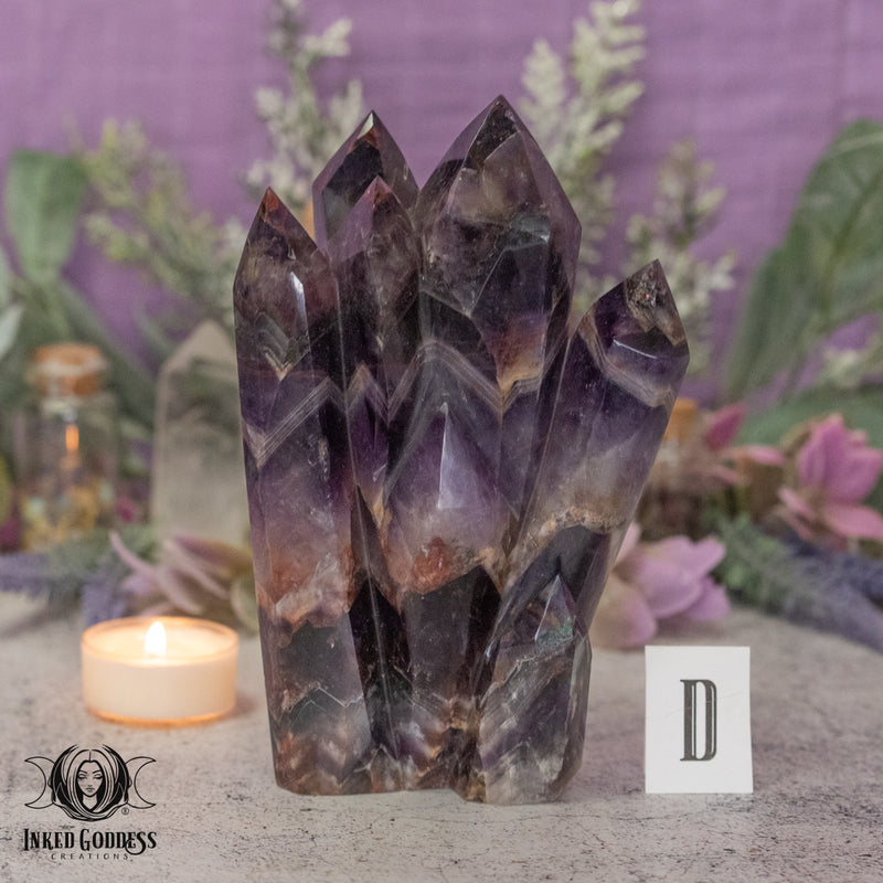 Load image into Gallery viewer, Alien Amethyst Carved Point Cluster for Starborn Vibes