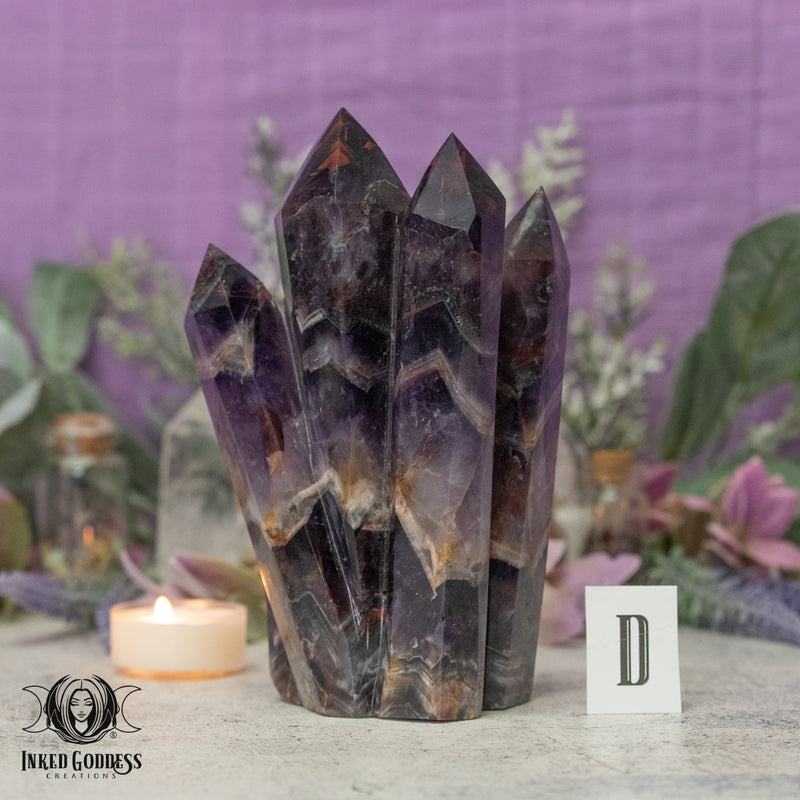 Load image into Gallery viewer, Alien Amethyst Carved Point Cluster for Starborn Vibes