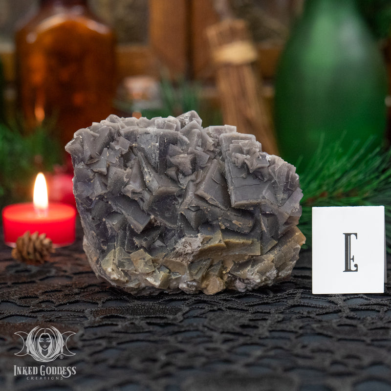 Load image into Gallery viewer, Black & Gray Fluorite Cluster for Hella Cleansing and Purifying