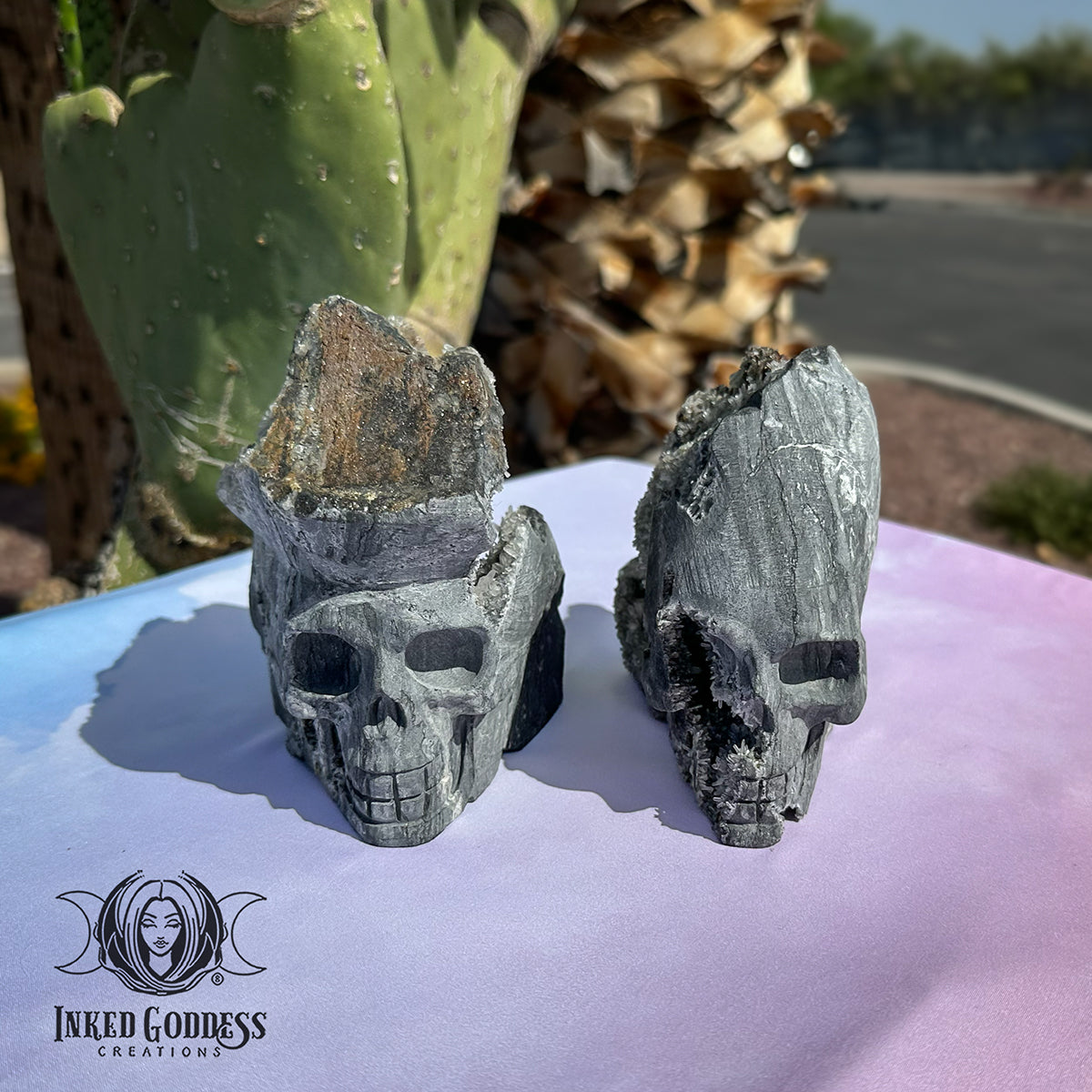Chrysanthemum Quartz Skull for Deep Ancestral Healing