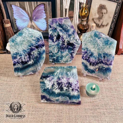 Feather Fluorite Slice for Relaxation
