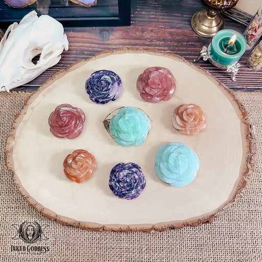 Gemstone Flower Carving for Connecting with Your Higher Self