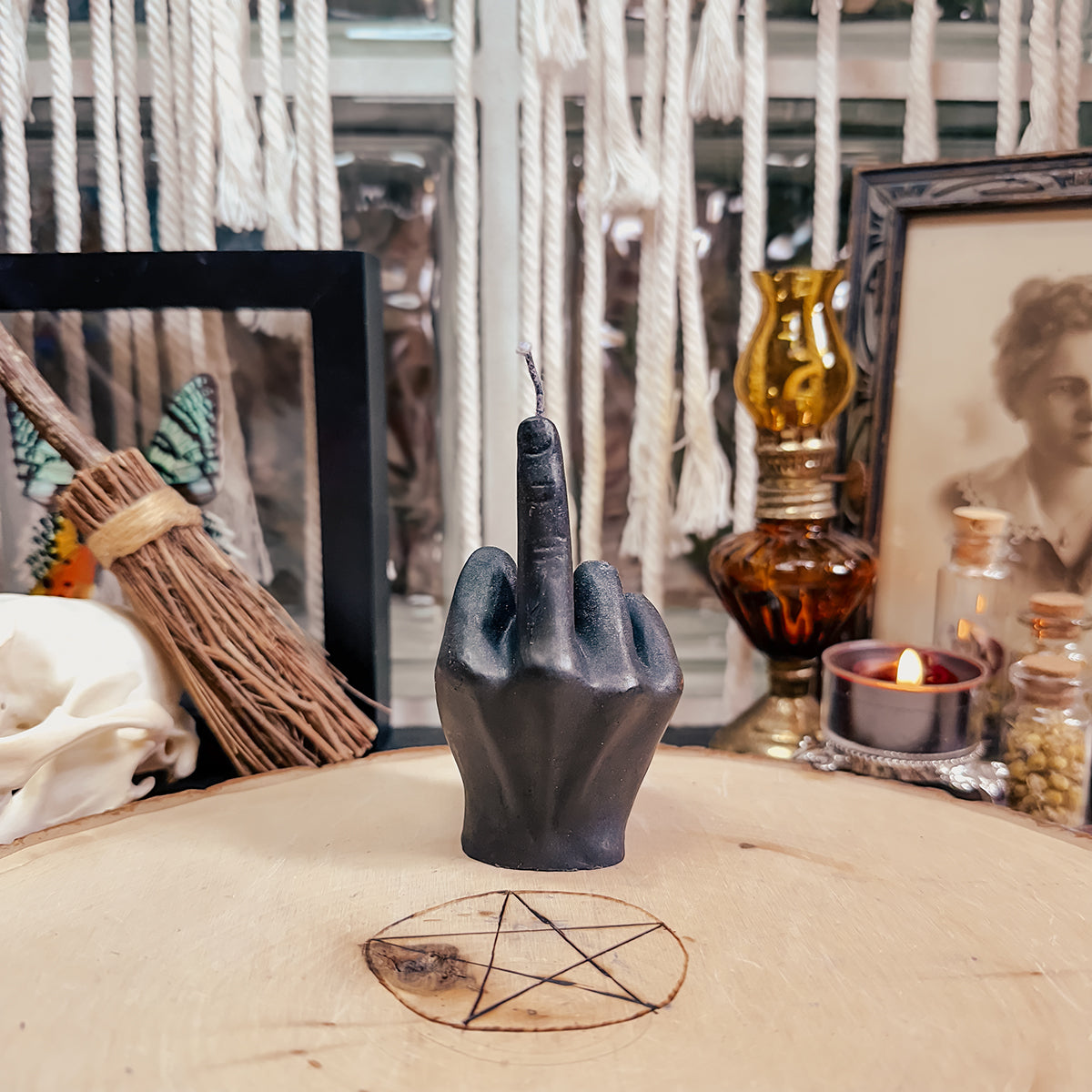 Pink Middle Finger Hand Candle main image 0