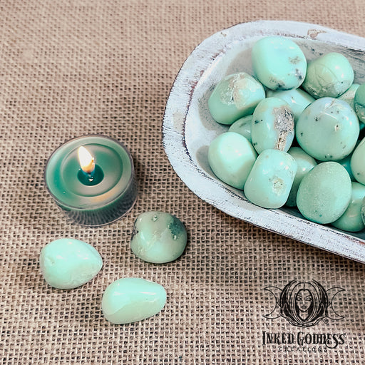 Mint Chrysoprase Tumbled Gemstone for Heart Opening