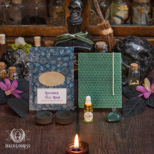 Taurus Super Full Moon Ritual Kit for November 5th - DIY Beeswax Candle