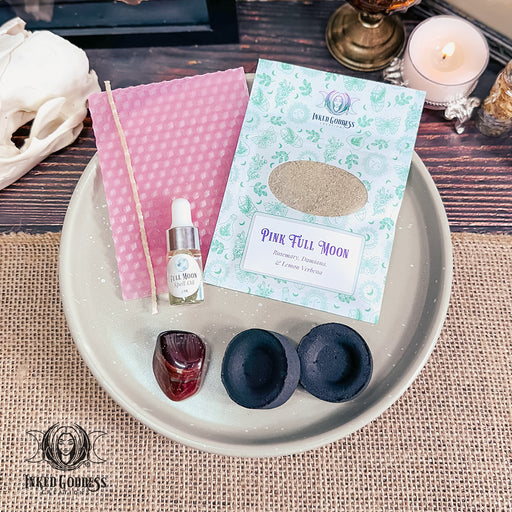 Pink Full Moon Ritual Kit for April 23 in Scorpio - DIY Beeswax Candle Kit
