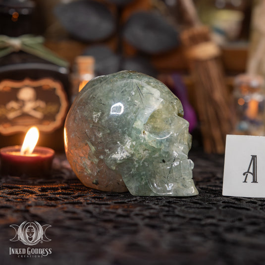 Prehnite Skull for Prophetic Magick