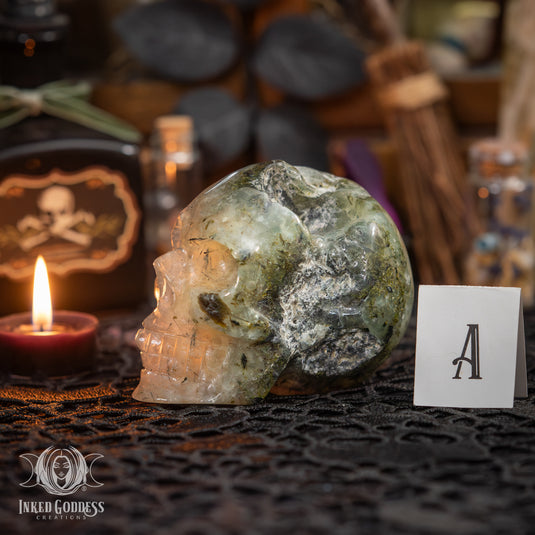 Prehnite Skull for Prophetic Magick