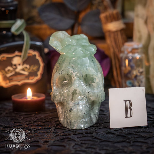 Prehnite Skull for Prophetic Magick