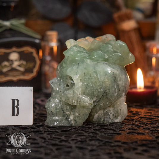 Prehnite Skull for Prophetic Magick