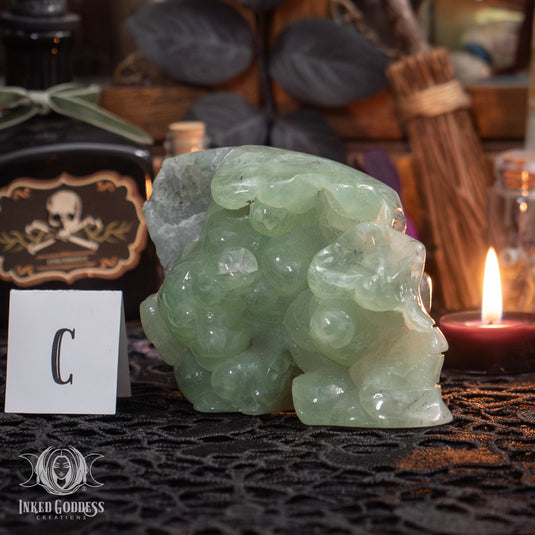 Prehnite Skull for Prophetic Magick