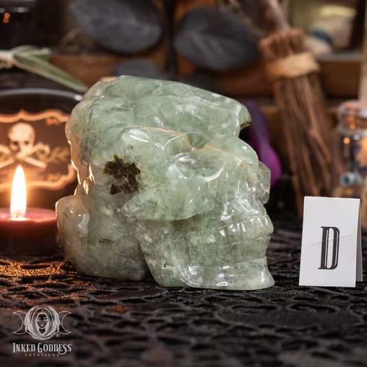 Prehnite Skull for Prophetic Magick