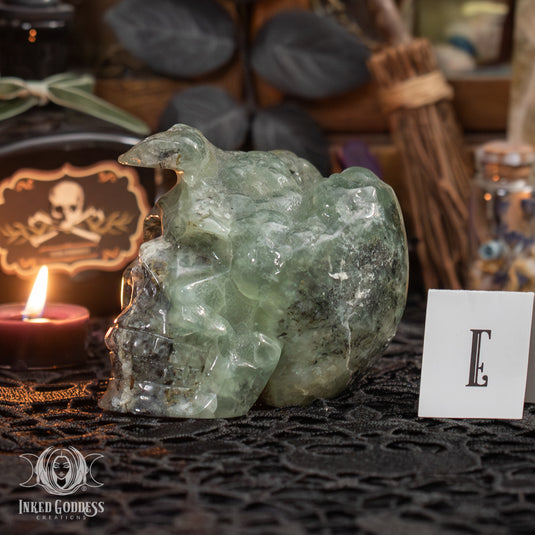 Prehnite Skull for Prophetic Magick