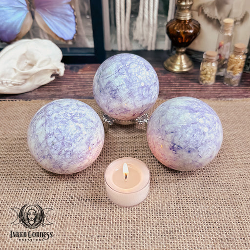 Purple and White Jade Sphere Joy and Happiness