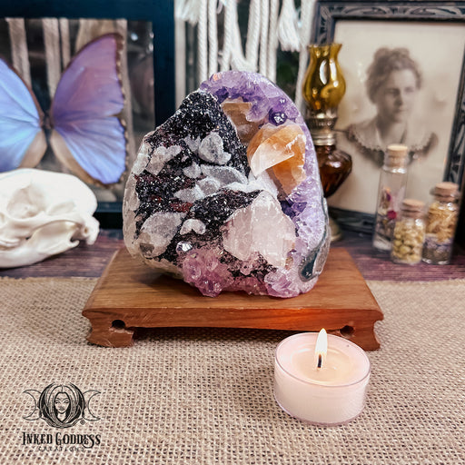 Red Galaxy Amethyst with Purple Amethyst & Calcite Raw Freeform for Psychic Powers