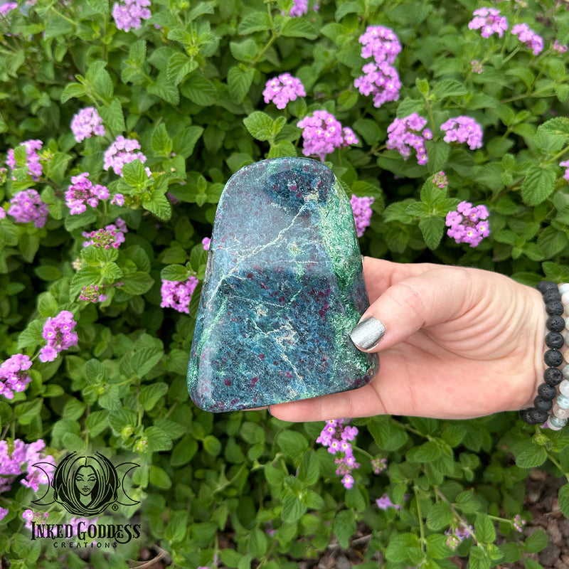 Load image into Gallery viewer, Ruby Kyanite with Fuchsite Freeform for Courage & Boundaries