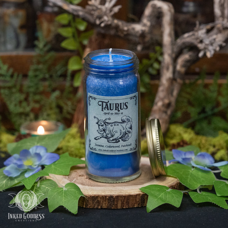 Load image into Gallery viewer, Zodiac Jar Candle for Empowered Astrological Magick