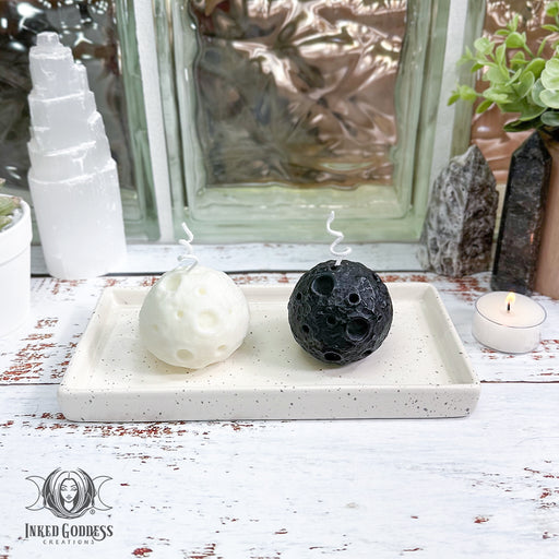 Moon Candle Set- New and Full Moon-Shaped Candles- Inked Goddess Creations