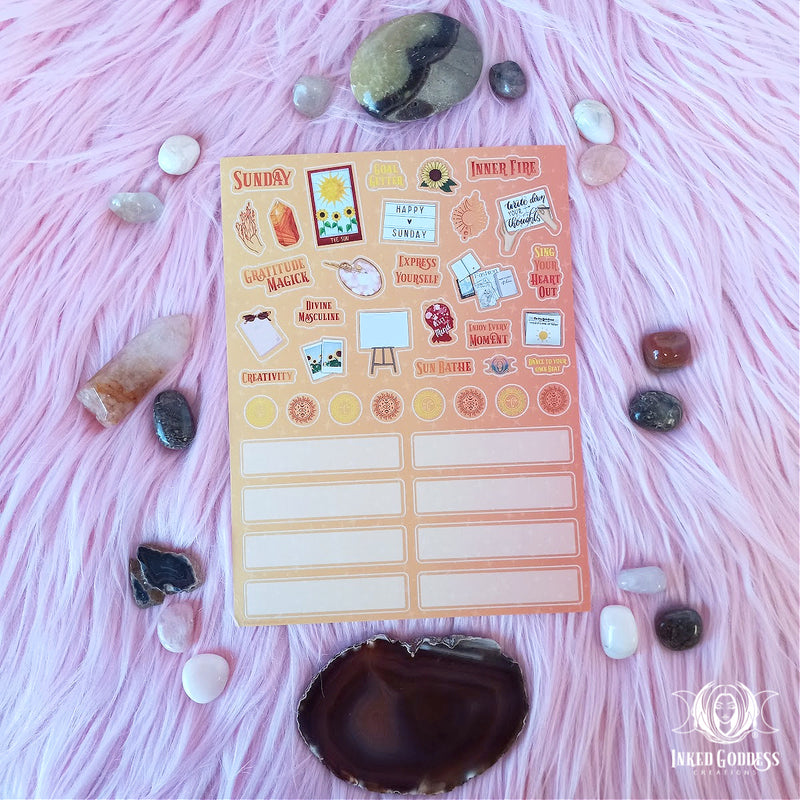 Load image into Gallery viewer, Daily Magick Sticker Sheets - Busy Witch Magick- Inked Goddess Creations