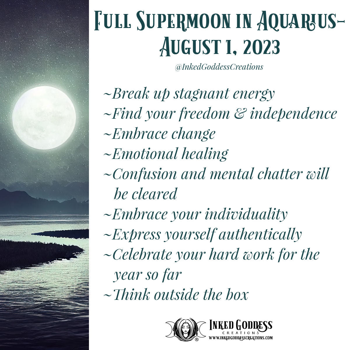 Full Supermoon in Aquarius- August 1, 2023
