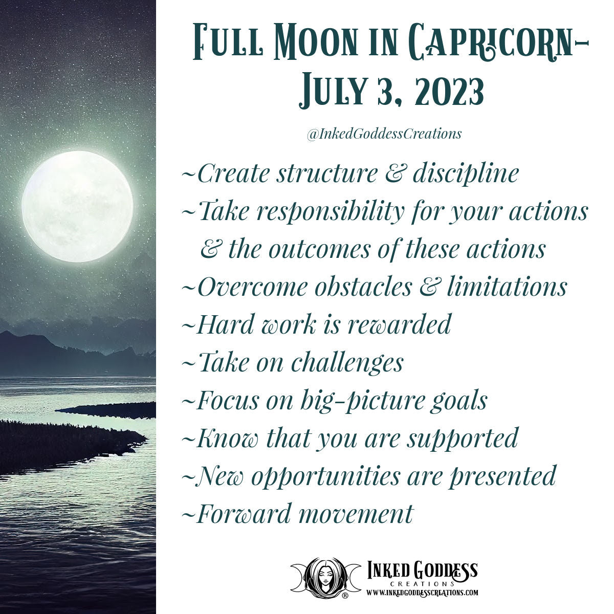 Full Moon in Capricorn- July 3, 2023 – Inked Goddess Creations