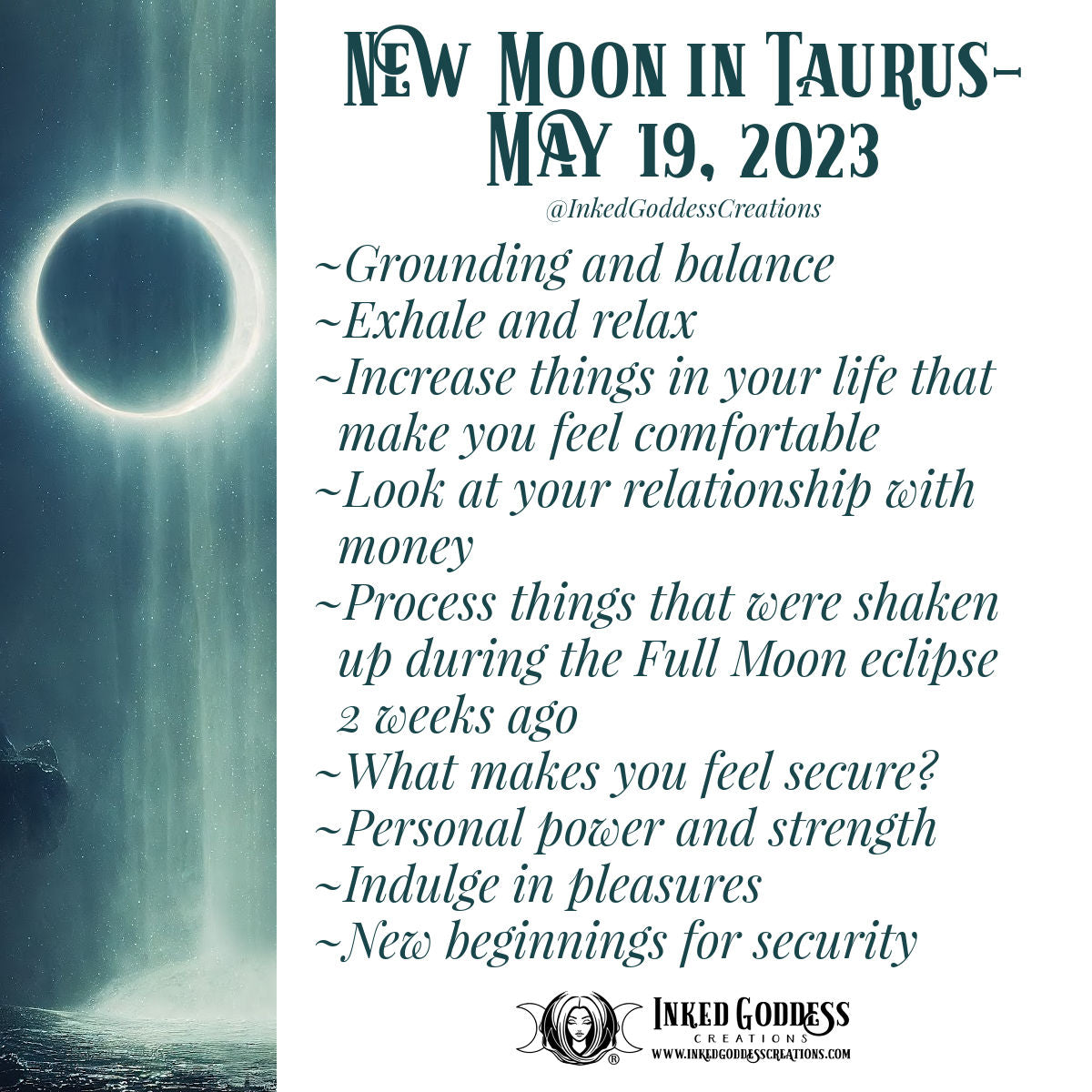 New Moon in Taurus- May 19, 2023