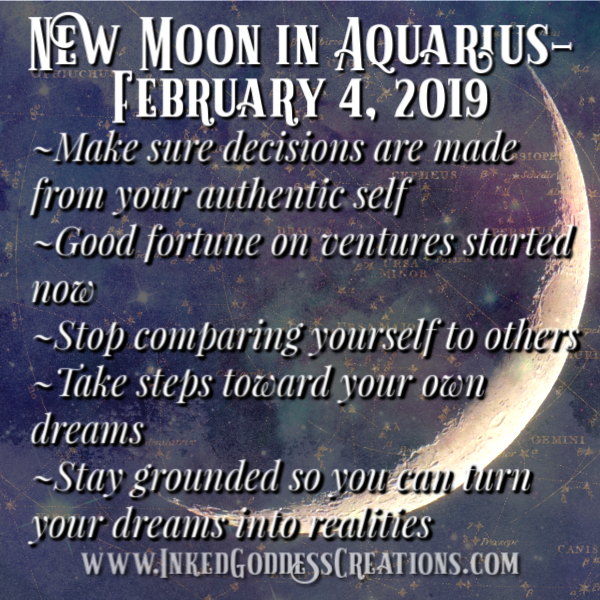 New Moon in Aquarius- February 4, 2019