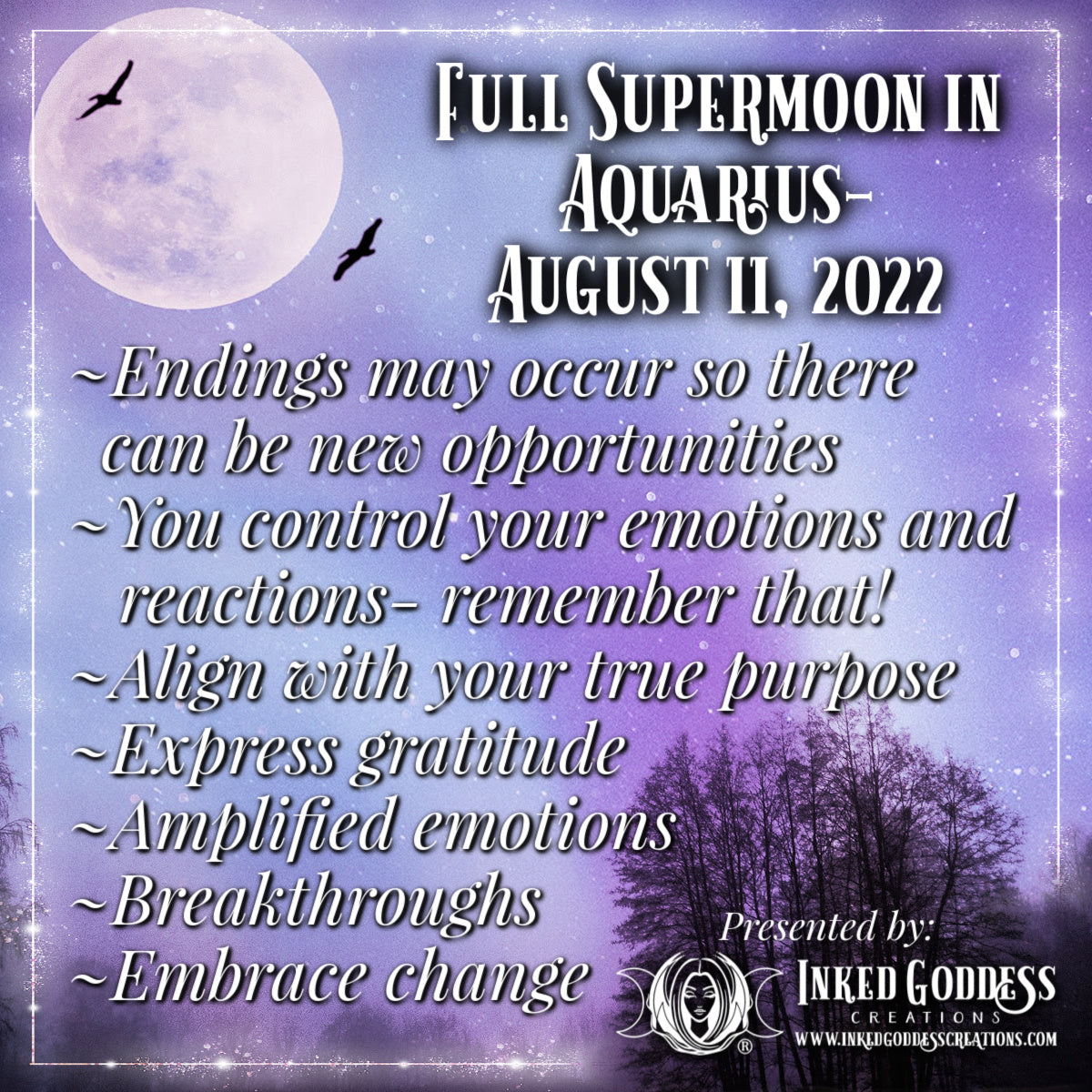 Full Supermoon in Aquarius- August 11, 2022 – Inked Goddess Creations