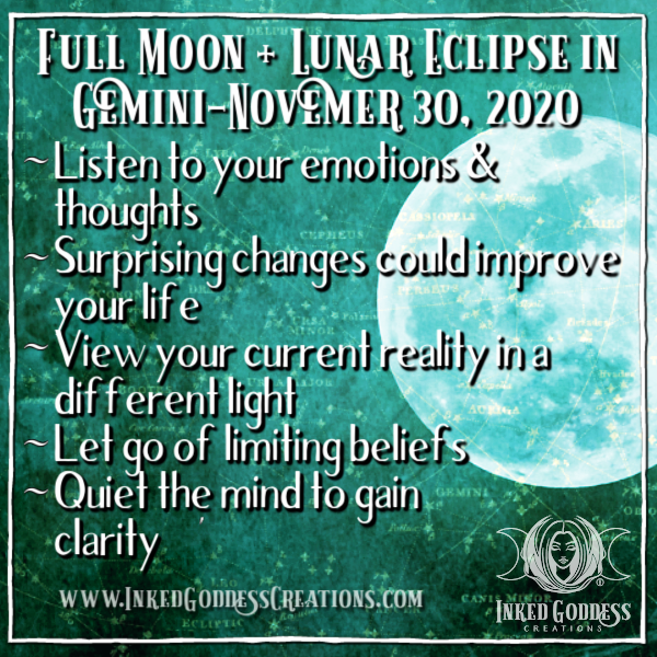 Full Moon + Lunar Eclipse in Gemini- November 30, 2020