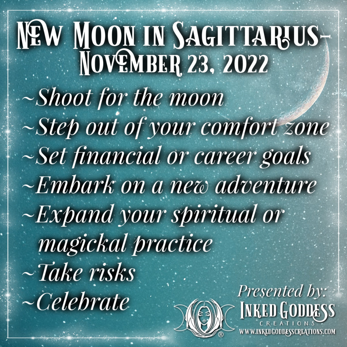 New Moon in Sagittarius- November 23, 2022