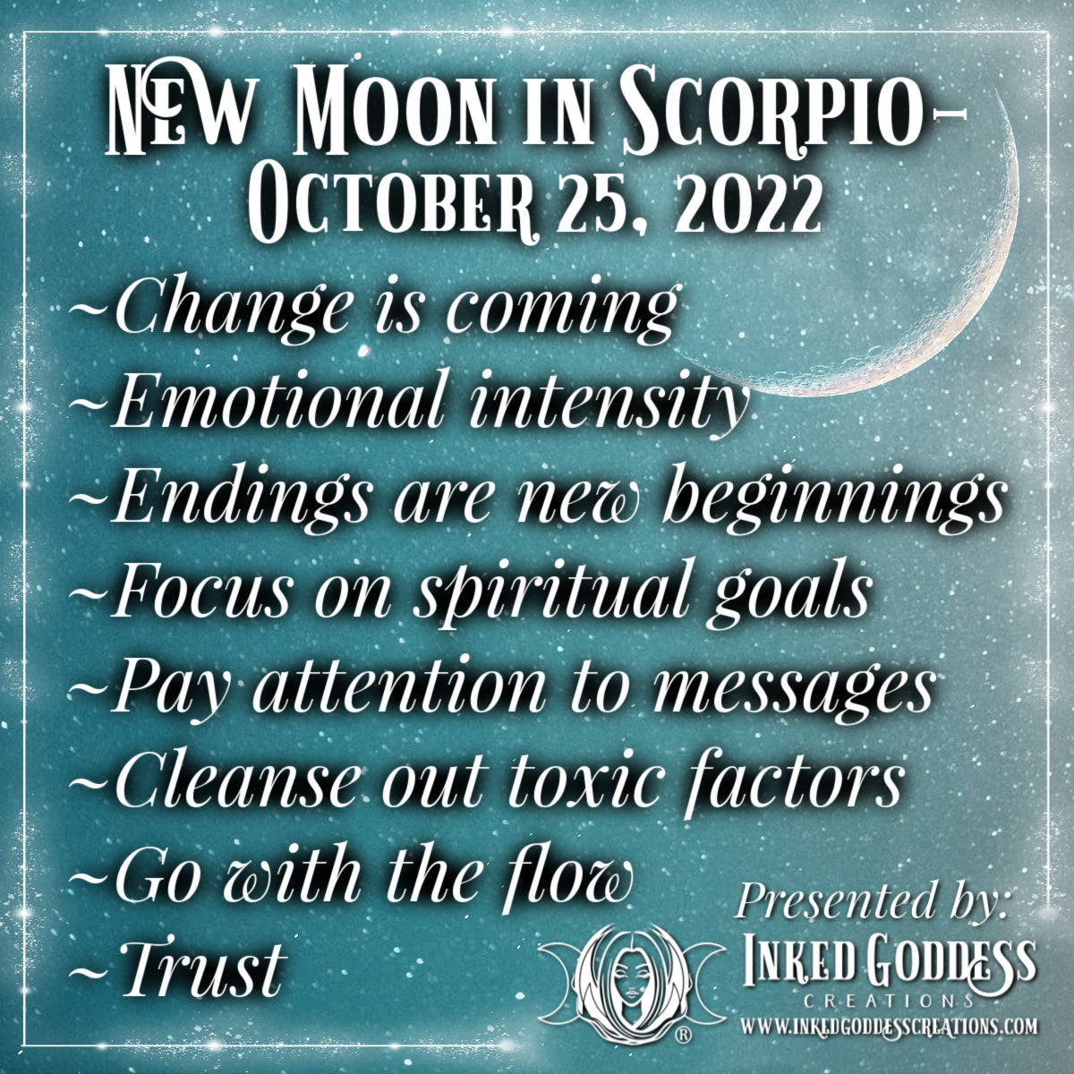 New Moon in Scorpio October 25, 2022