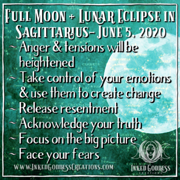 Full Moon + Lunar Eclipse in Sagittarius - June 5, 2020