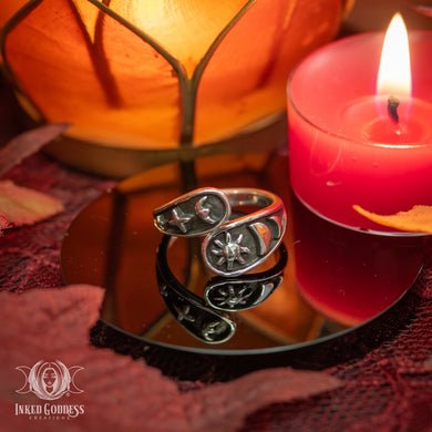 Celestial Sterling Silver Ring for Universal Energy