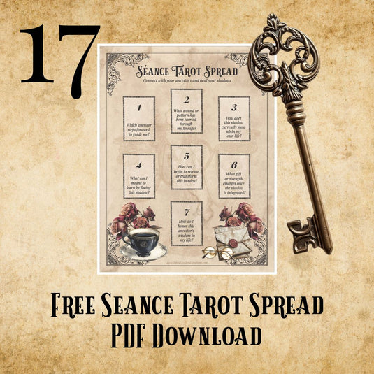 Seance Tarot Spread Sheet- PDF Download- 31 Days of Samhain 2025