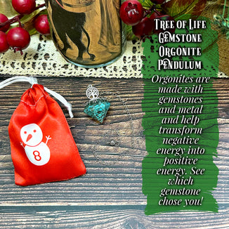 December 8- Tree of Life Gemstone Orgonite Pendulum