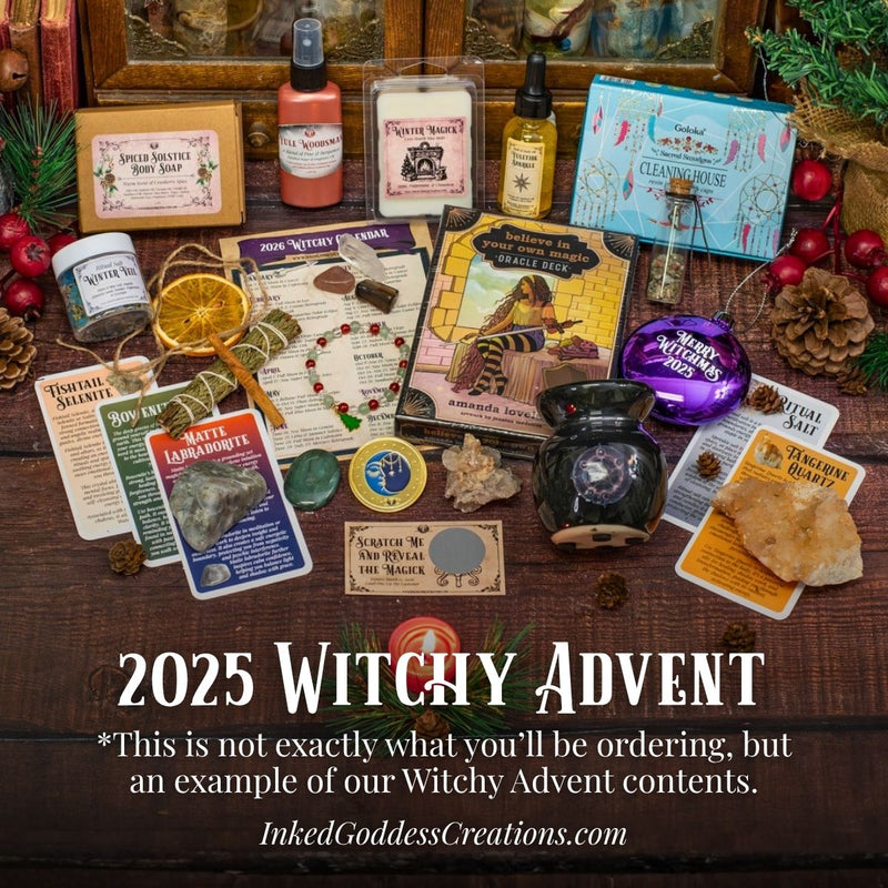 Load image into Gallery viewer, 2025 Witchy Advent Contents from Inked Goddess Creations
