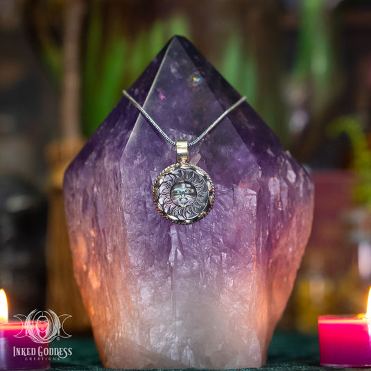 Abalone Sun Tibetan Necklace for Divine Inspiration