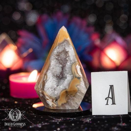 Triangle Agate Druzy Geode Portal for Otherworld Travel