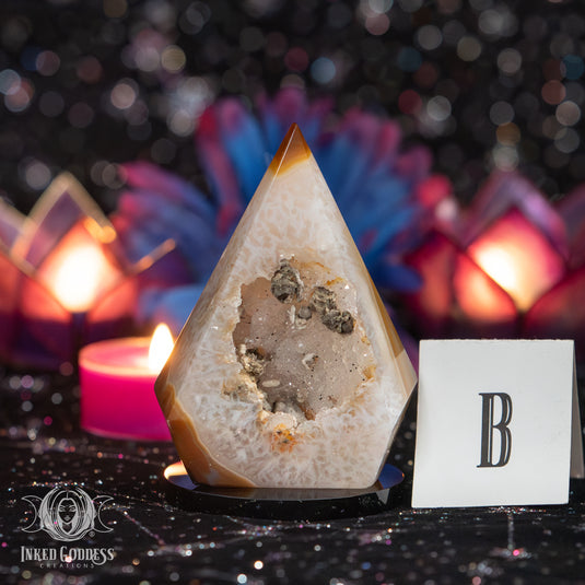 Triangle Agate Druzy Geode Portal for Otherworld Travel