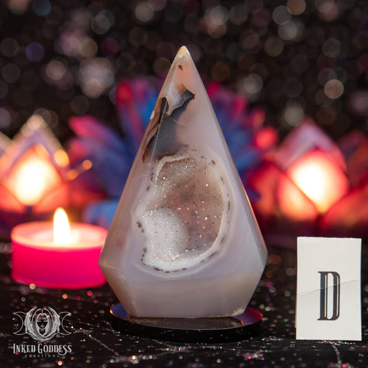 Triangle Agate Druzy Geode Portal for Otherworld Travel