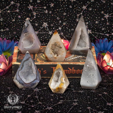 Triangle Agate Druzy Geode Portal for Otherworld Travel