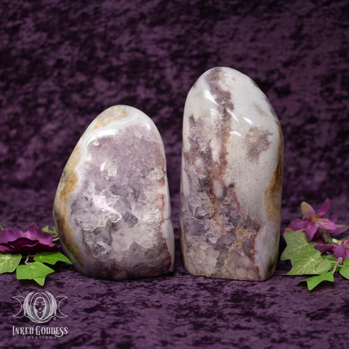 Agate and Amethyst Polished Freeform for Focused Strength
