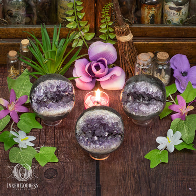 Amethyst Geode Sphere for Gentle Energy
