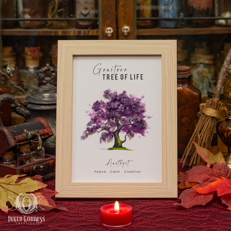 Load image into Gallery viewer, Amethyst Tree of Life Framed Art for Calm Creativity
